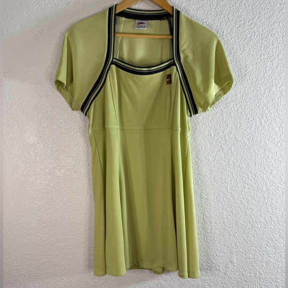 Vintage 90s Nike Lime Green Tennis Dress Made in USA Athletic Streetwear Casual - Picture 1 of 9
